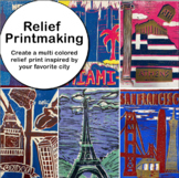 Relief Print Art Project for Middle or High School Art - P
