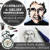 Relief Printmaking & Portraits with Colored Pencil, Visual