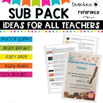 Preview of Relief and Substitute Teacher Survival Pack and Sub Plans 