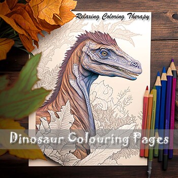 Preview of Relieve stress with high-detail dinosaur coloring pages