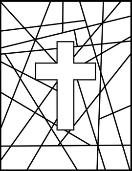 simple stained glass window drawing