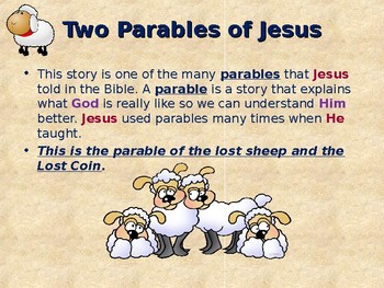 Religion Childrens Bible Stories Parables Of Jesus The Lost Sheep Coin - 