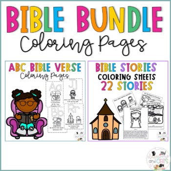 Preview of Religion Coloring Sheets Bundle! ABC Bible Verses & Bible Story Coloring Pages