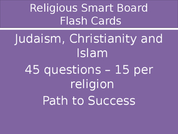Preview of Religion Flash Cards - Judaism, Christianity and Islam-editable version included