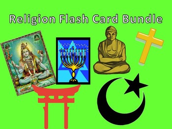 Preview of Religion FlashCard Bundle Judaism Christianity Islam Hinduism Buddhism Shintoism