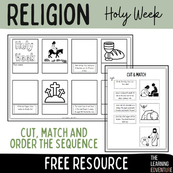 Preview of Religion | Holy Week: Cut & match to sequence story