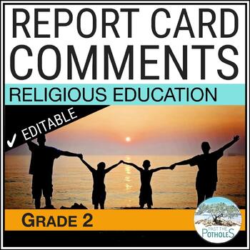 Preview of Ontario Religion Report Card Comments | Catholic Curriculum | Grade 2 | EDITABLE