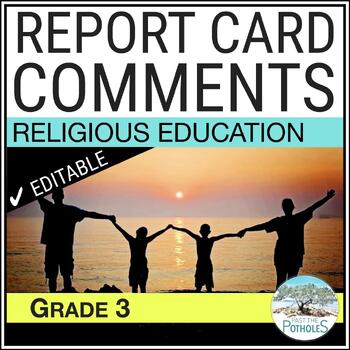 Preview of Ontario Religion Report Card Comments | Grade 3 | Catholic Curriculum | EDITABLE