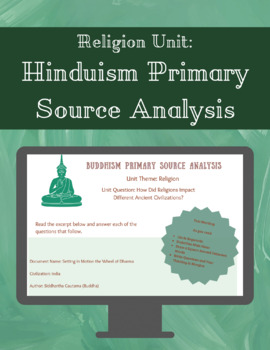 Preview of Religion Unit: Ancient Buddhism Primary Source- Thematic Teaching, Google Drive