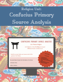 Preview of Religion Unit: Ancient Confucius Primary Source- Thematic Teaching, Google Drive