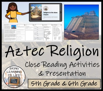 Preview of Religion in the Aztec Empire Close Reading Comprehension | 5th & 6th Grade