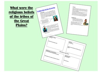 Preview of Religion of Native American Plains Tribes History worksheet and activities