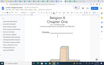 Preview of Religion workbook (Catholic) **UNIT 1 ONLY**