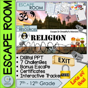 Preview of Religion Islam Judaism Sikhism Christianity Hinduism Buddhism Escape Room