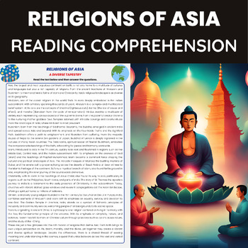 Preview of Religions of Asia Reading Comprehension Passage  for World Religions