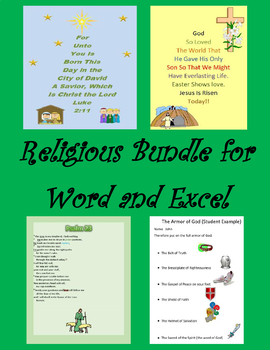 Preview of Religious Bundle for Word and Excel Digital