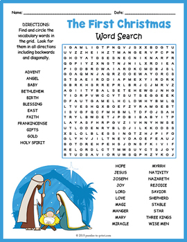 CHRISTIAN CHRISTMAS ADVENT Word Search Puzzle Worksheet Activity