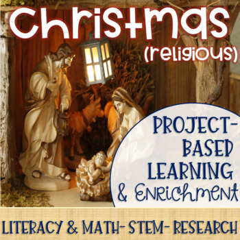 Preview of Religious Christmas Makerspace Project Based Learning and Enrichment Task Cards 