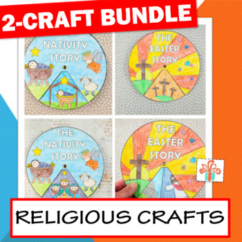 Preview of Religious Crafts: Nativity Story + Easter Story Coloring Bible Activities