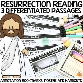 Preview of Religious Easter Close Reading Passages - Differentiated Reading Comprehension