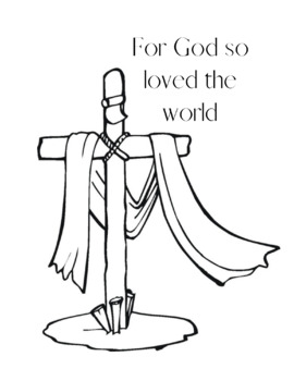 easter clip art religious black and white for god so loved the world