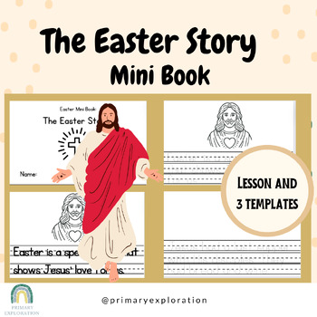 Preview of Religious Easter Story Mini Book for Children - 3 templates & lesson