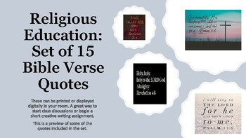 Preview of Religious Education: 15 Bible Verse Quotes; Homeschool