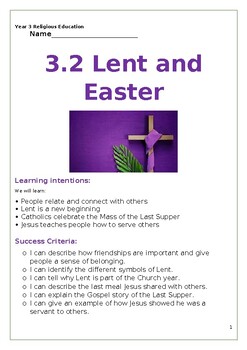 Preview of Religious Education 3:2 Lent and Easter