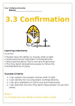Preview of Religious Education 3:3 Confirmation