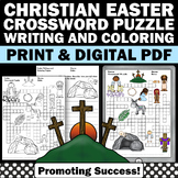 Easter Religious Holiday Crossword Puzzle Coloring Sheets 