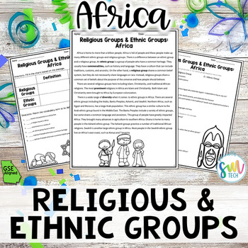 Preview of Religious & Ethnic Groups in Africa Reading Packet (SS7G4a) (GSE aligned)