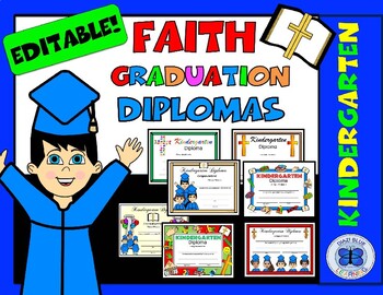 Preview of Religious Kindergarten Diploma Certificates - Class Pack - Editable