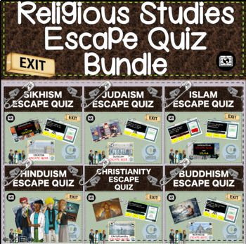 Preview of Religious Studies Escape Quiz Bundle