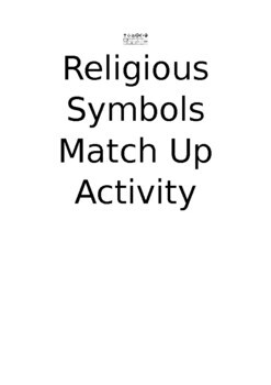 Preview of Religious Symbol Match up Worksheet