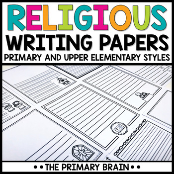 Preview of Religious Writing Paper with Borders | Portrait and Landscape Notebook Pages