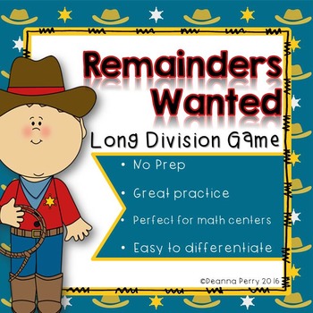 Preview of Remainders Wanted: Long Division Game