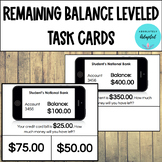 Remaining Balance Task Cards Leveled for Special Education