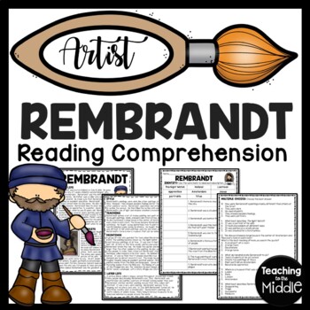 Preview of Artist Rembrandt Reading Comprehension Worksheet Art History