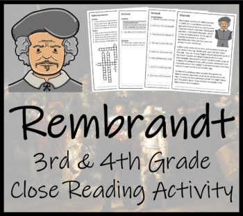 Preview of Rembrandt Close Reading Comprehension Activity | 3rd Grade & 4th Grade