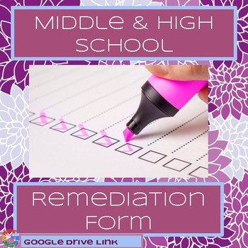 Preview of Remediation Form