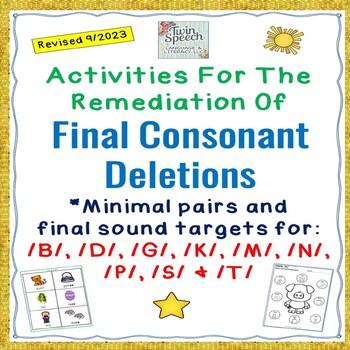 Preview of Newly revised! Remediation of Final Consonant Deletions Mega Unit!!