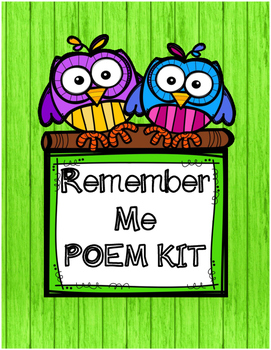 Preview of Remember Me Poem Kit