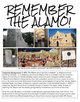 Preview of Remember The Alamo! Virtual Field Trip