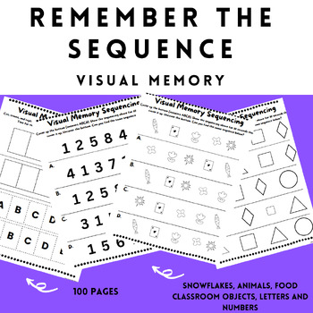 Preview of Remember the Sequence Visual Memory with 100 Pages: Visual Perceptual Skills