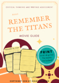 Remember the Titans (2000) Movie Guide Packet + Activities