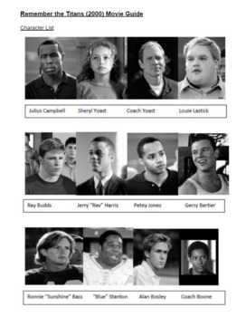 Preview of Remember the Titans Movie Guide (editable)