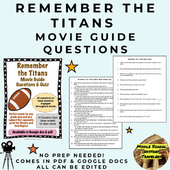 Preview of Remember the Titans Movie Guide with Quiz