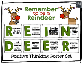 Preview of Remember to be a Reindeer: Positive Thinking Poster Set