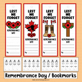 Remembrance Day Bookmark Template Writing Activities Poppy
