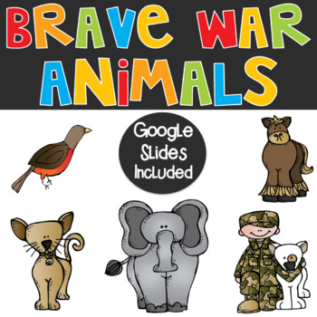 Preview of Remembrance Day (Canada) Brave War Animals Google Slides Included